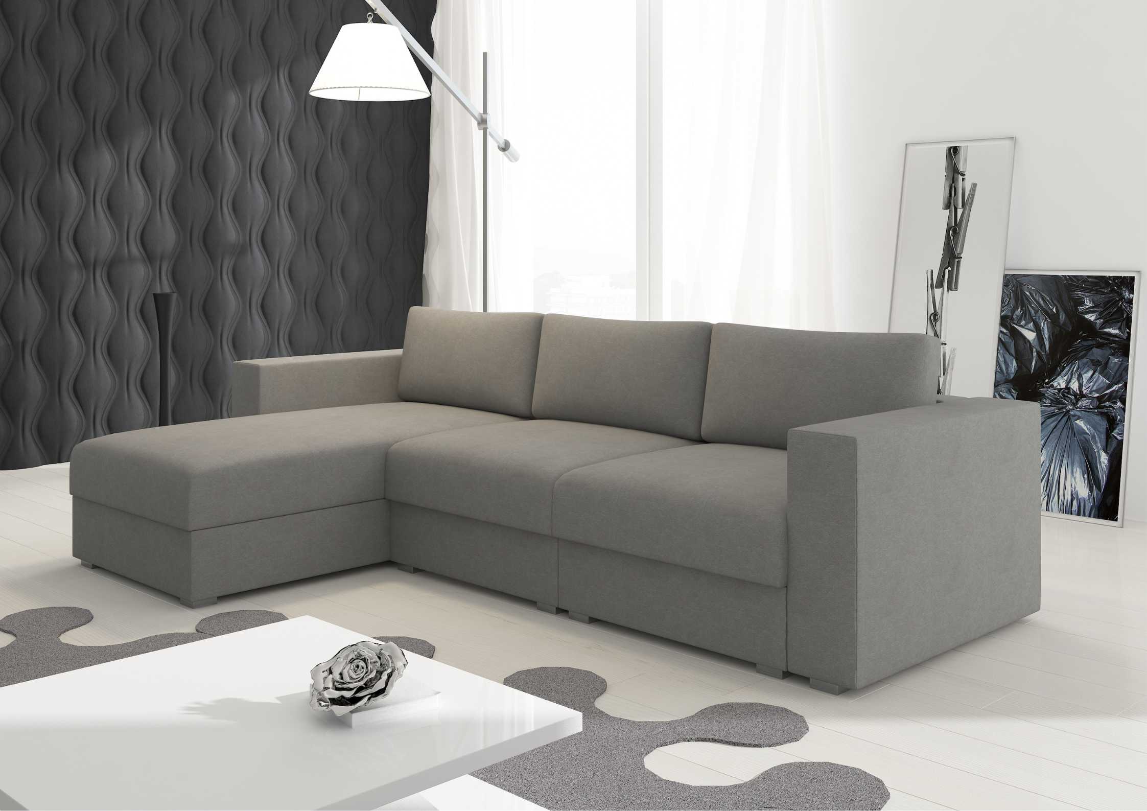 Modułowy narożnik z przeszyciami w kolorze grafitowym